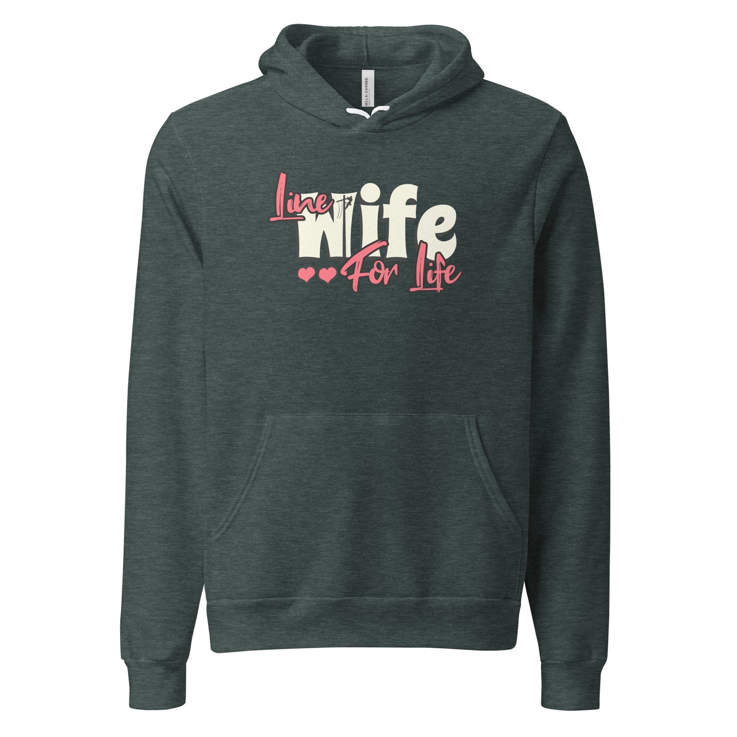 Line Wife Pullover Hoodie | Bella + Canvas 3719, Line Wife Gift, Lineman's Wife, Line wife For Life, Lineman